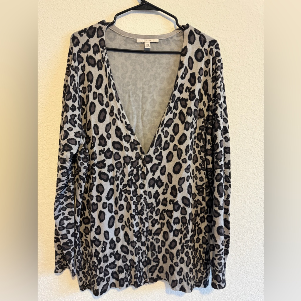 Vintage Leopard Print Long Cardigan